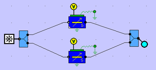 Travelling wave modulator circuit